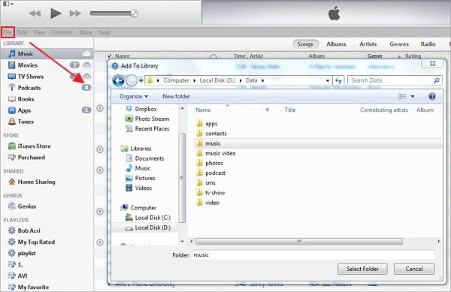 add files to itunes